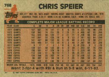 Chris Speier  baseball card collectible - Main Image 2