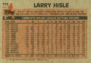 Larry Hisle  baseball card collectible - Main Image 2