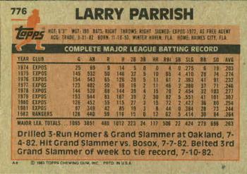 Larry Parrish  baseball card collectible - Main Image 2