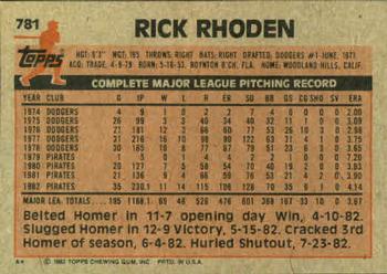 Rick Rhoden  baseball card collectible - Main Image 2