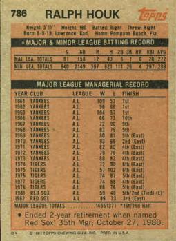 Ralph Houk  baseball card collectible - Main Image 2