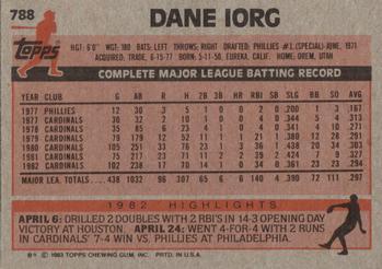 Dane Iorg  baseball card collectible - Main Image 2