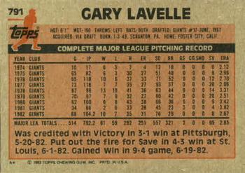 Gary Lavelle  baseball card collectible - Main Image 2