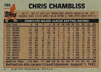 Chris Chambliss  baseball card collectible - Main Image 2