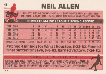 Neil Allen  baseball card collectible - Main Image 2