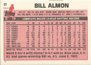 Bill Almon  baseball card collectible - Main Image 2
