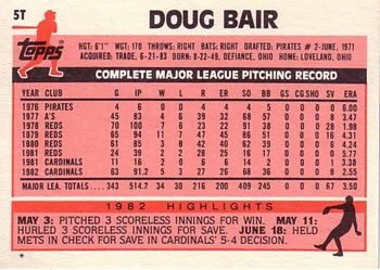 Doug Bair  baseball card collectible - Main Image 2
