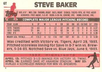 Steve Baker  baseball card collectible - Main Image 2