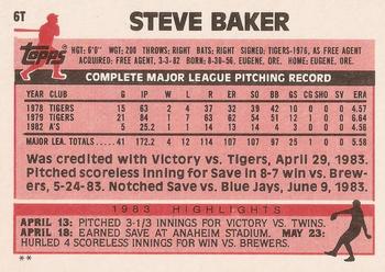 Steve Baker  baseball card collectible - Main Image 2