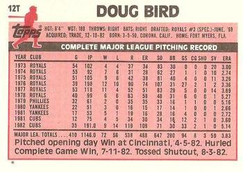 Doug Bird  baseball card collectible - Main Image 2