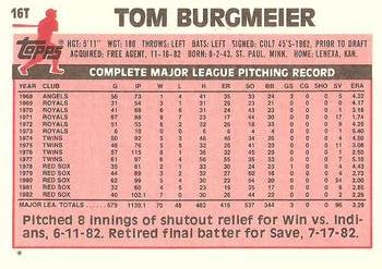 Tom Burgmeier  baseball card collectible - Main Image 2