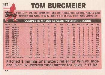 Tom Burgmeier  baseball card collectible - Main Image 2