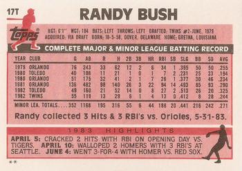 Randy Bush  baseball card collectible - Main Image 2