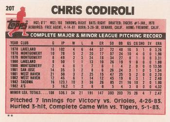 Chris Codiroli  baseball card collectible - Main Image 2