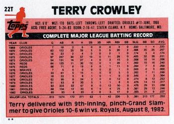 Terry Crowley  baseball card collectible - Main Image 2
