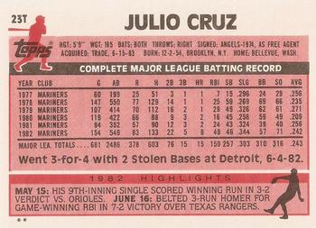 Julio Cruz  baseball card collectible - Main Image 2