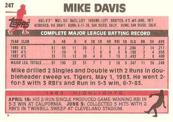 Mike Davis  baseball card collectible - Main Image 2