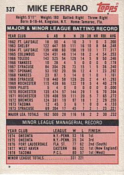 Mike Ferraro  baseball card collectible - Main Image 2