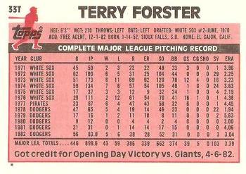 Terry Forster  baseball card collectible - Main Image 2