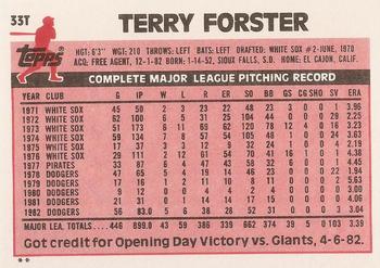 Terry Forster  baseball card collectible - Main Image 2