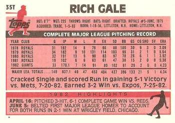 Rich Gale  baseball card collectible - Main Image 2