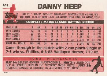 Danny Heep  baseball card collectible - Main Image 2