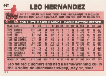 Leo Hernandez  baseball card collectible - Main Image 2