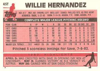Willie Hernandez  baseball card collectible - Main Image 2