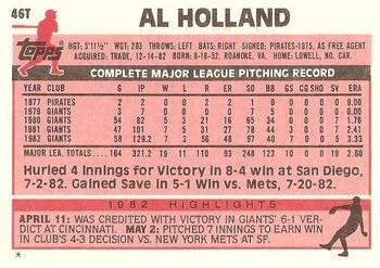 Al Holland  baseball card collectible - Main Image 2