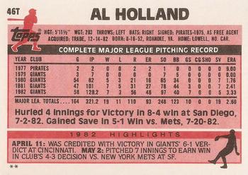 Al Holland  baseball card collectible - Main Image 2