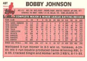 Bobby Johnson  baseball card collectible - Main Image 2