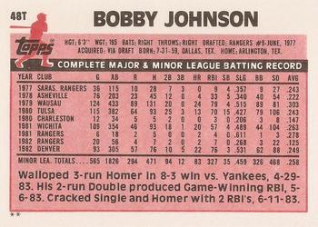 Bobby Johnson  baseball card collectible - Main Image 2