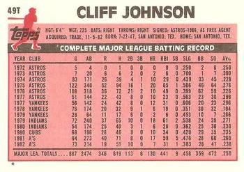 Cliff Johnson  baseball card collectible - Main Image 2