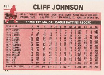 Cliff Johnson  baseball card collectible - Main Image 2