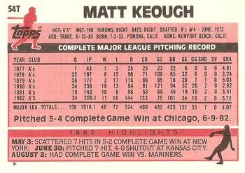 Matt Keough  baseball card collectible - Main Image 2