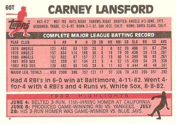 Carney Lansford  baseball card collectible - Main Image 2