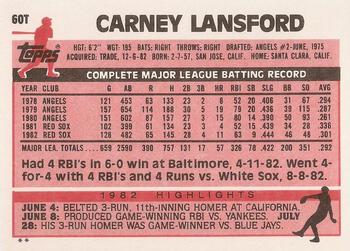Carney Lansford  baseball card collectible - Main Image 2