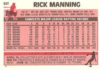 Rick Manning  baseball card collectible - Main Image 2
