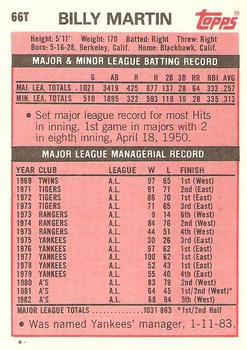Billy Martin  baseball card collectible - Main Image 2