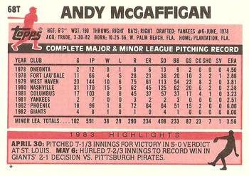 Andy McGaffigan  baseball card collectible - Main Image 2