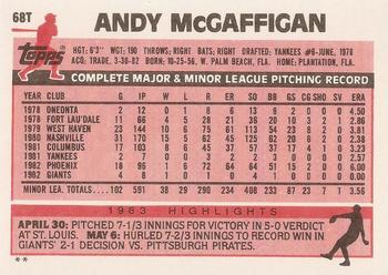 Andy McGaffigan  baseball card collectible - Main Image 2