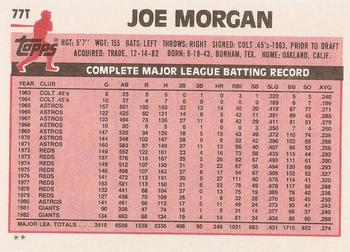 Joe Morgan  baseball card collectible - Main Image 2