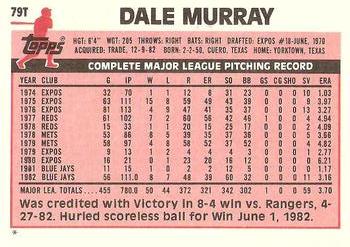 Dale Murray  baseball card collectible - Main Image 2
