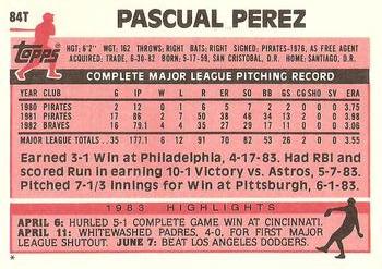 Pascual Perez  baseball card collectible - Main Image 2