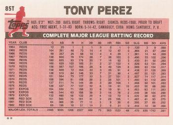 Tony Perez  baseball card collectible - Main Image 2