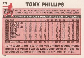 Tony Phillips  baseball card collectible - Main Image 2