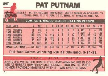 Pat Putnam  baseball card collectible - Main Image 2