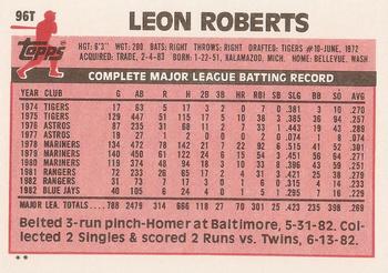 Leon Roberts  baseball card collectible - Main Image 2