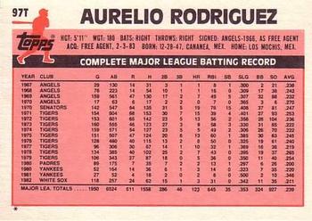 Aurelio Rodriguez  baseball card collectible - Main Image 2