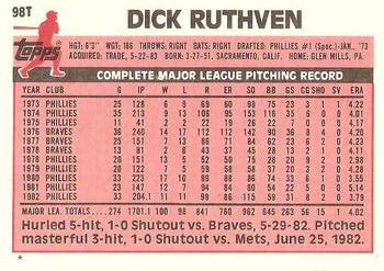 Dick Ruthven  baseball card collectible - Main Image 2